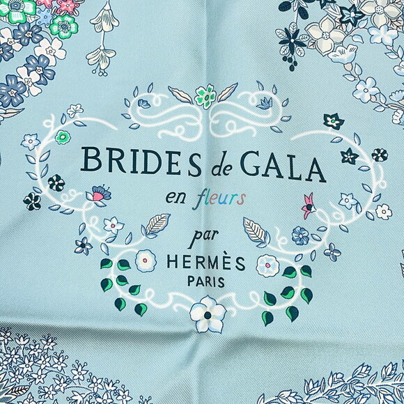 Hermes scarf muffler Carre 90 Brides de Gala en fleurs HERMES silk SCARF - Picture 4 of 7
